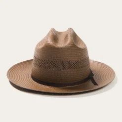 Hot Stetson Open Road Vented Straw Cowboy Hat Chocolate
