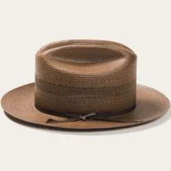 Outlet Stetson Open Road Vented Straw Cowboy Hat Chocolate