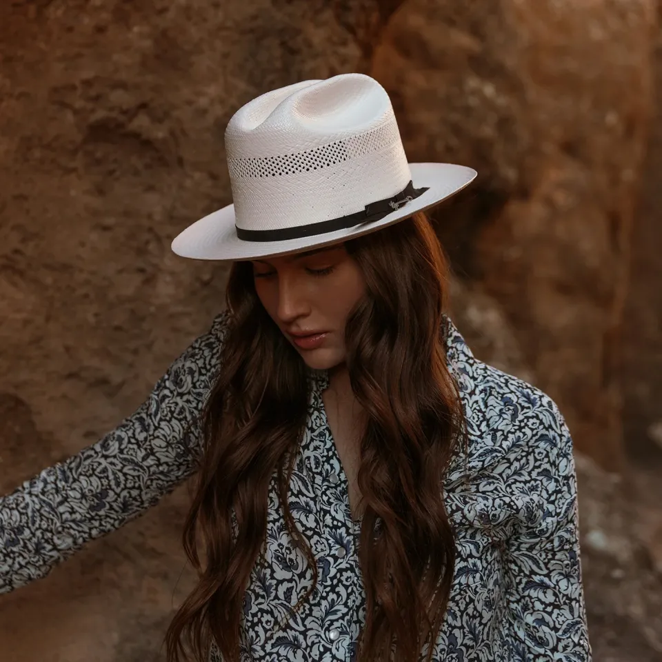 Clearance Stetson Open Road 10X Straw Cowboy Hat Natural