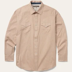 Discount Stetson Diamond Print Western Shirt Orange