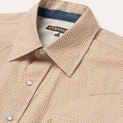 Discount Stetson Diamond Print Western Shirt Orange