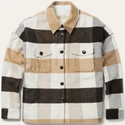 Sale Stetson Oversize Plaid Shirt Jacket Brown