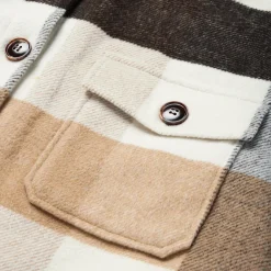 Sale Stetson Oversize Plaid Shirt Jacket Brown
