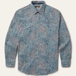 Hot Stetson Paisley Western Shirt Green