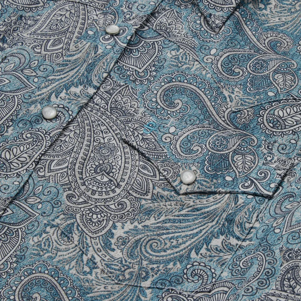Hot Stetson Paisley Western Shirt Green