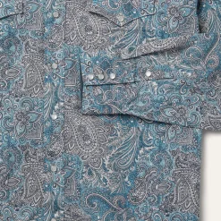Hot Stetson Paisley Western Shirt Green