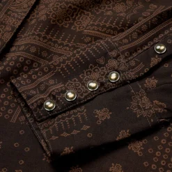 Sale Stetson Patchwork Bandana Print Blouse Brown