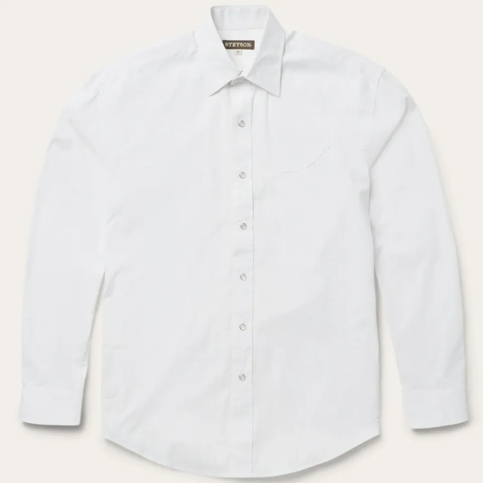 Best Stetson Pin Point Oxford Shirt White