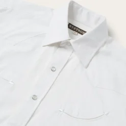 Best Stetson Pin Point Oxford Shirt White