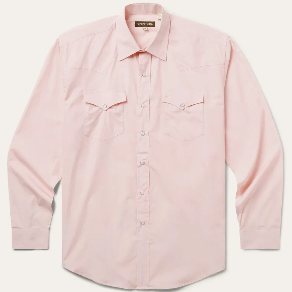 Online Stetson End-On-End Western Shirt Pink