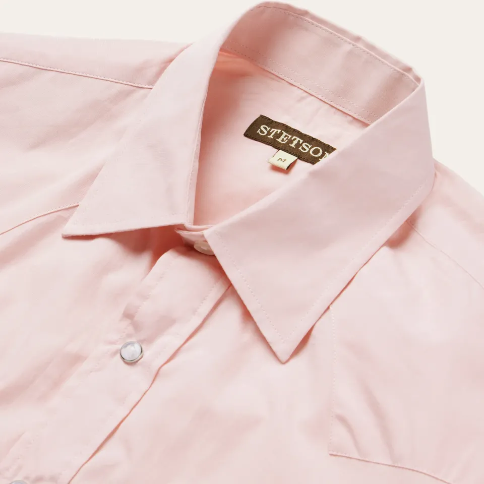 Online Stetson End-On-End Western Shirt Pink