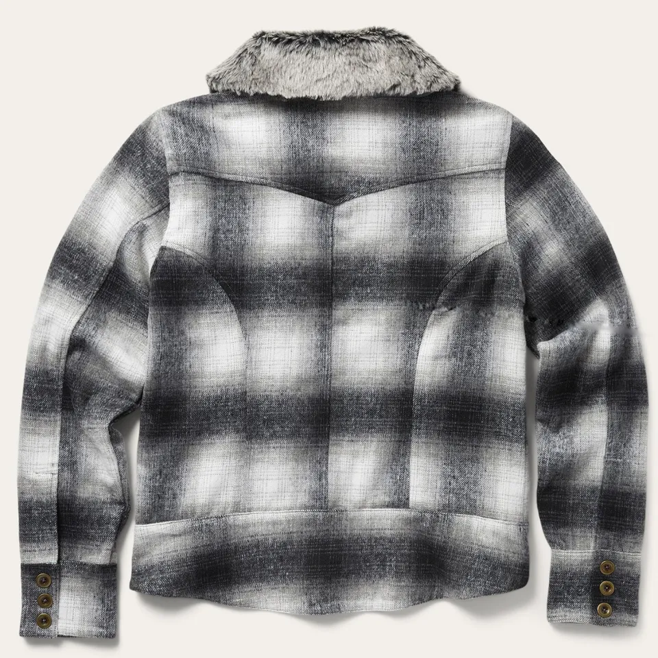 Stetson Plaid Cropped Jacket Black