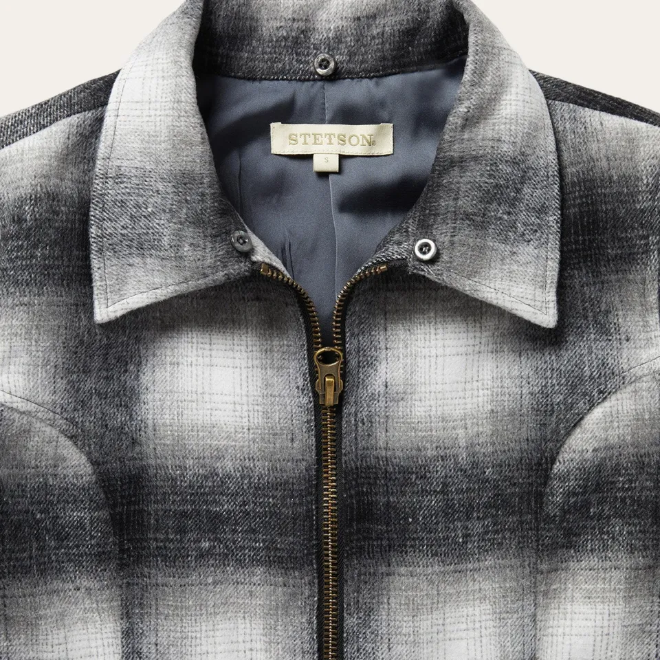 Stetson Plaid Cropped Jacket Black