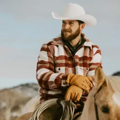 Best Stetson Plaid Lined Jac-Shirt Red