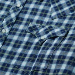 Stetson Plaid Twill Dobby Western Shirt Blue