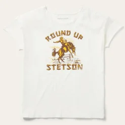 Online Stetson "Round Up" Vintage Tee White
