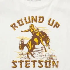 Clearance Stetson "Round Up" Vintage Tee White