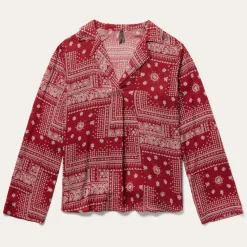 Best Stetson Bandana Patchwork Blouse Red