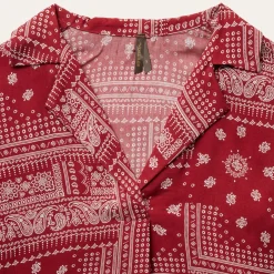 Best Stetson Bandana Patchwork Blouse Red
