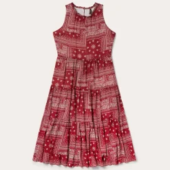 New Stetson Bandana Patchwork Dress Red