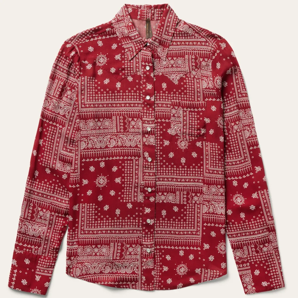 Clearance Stetson Bandana Patchwork Shirt Red