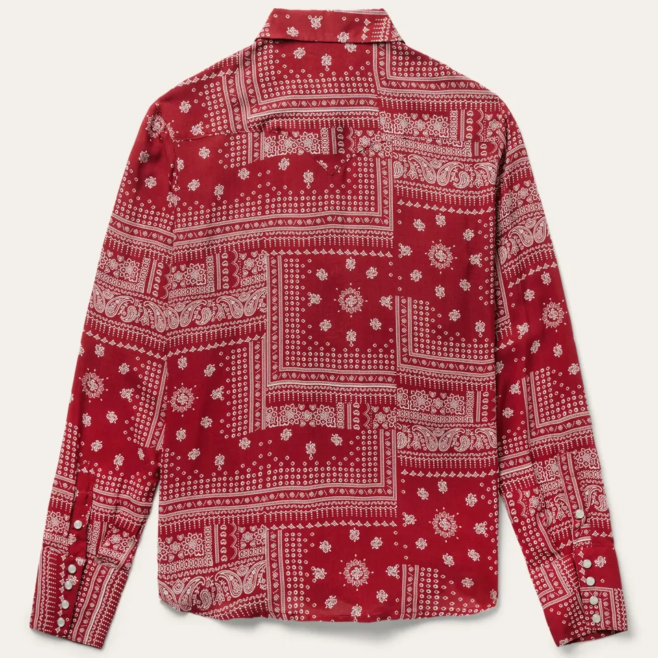 Clearance Stetson Bandana Patchwork Shirt Red