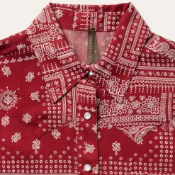 Clearance Stetson Bandana Patchwork Shirt Red