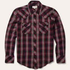 Clearance Stetson Marl Plaid Western Shirt Red