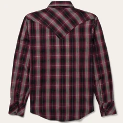 Clearance Stetson Marl Plaid Western Shirt Red