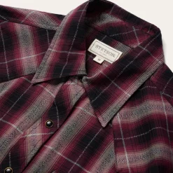Clearance Stetson Marl Plaid Western Shirt Red