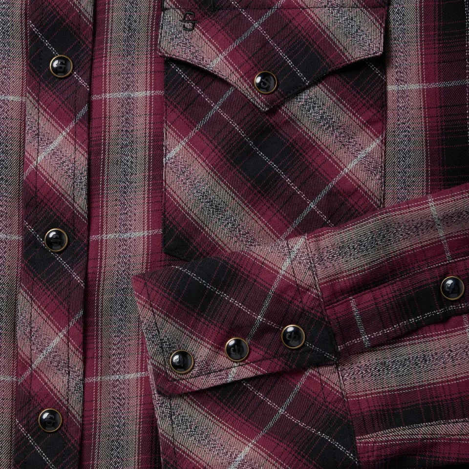 Clearance Stetson Marl Plaid Western Shirt Red