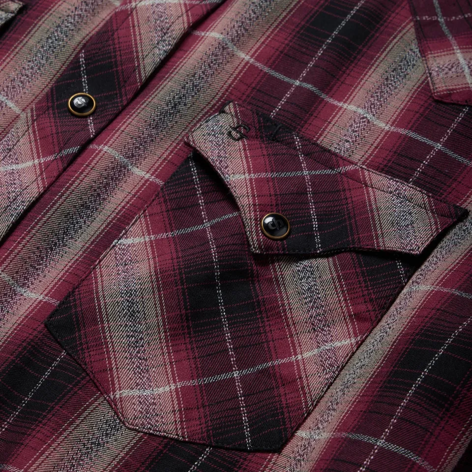 Clearance Stetson Marl Plaid Western Shirt Red