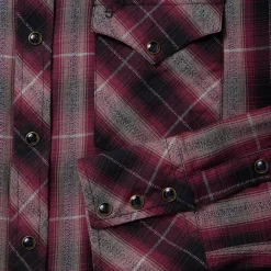 Online Stetson Marl Plaid Western Shirt Red