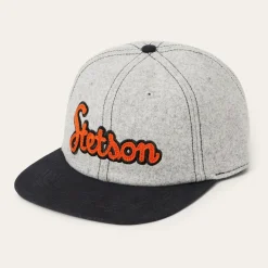 New Stetson Retro Script Baseball Cap Grey