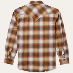 Discount Stetson Rust Plaid Flannel Western Shirt Brown
