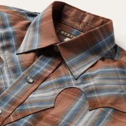 Sale Stetson Rustic Plaid Western Shirt Brown