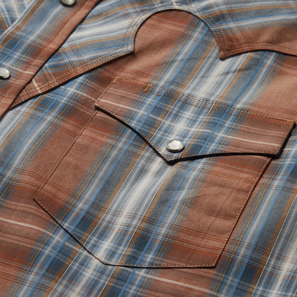 Sale Stetson Rustic Plaid Western Shirt Brown