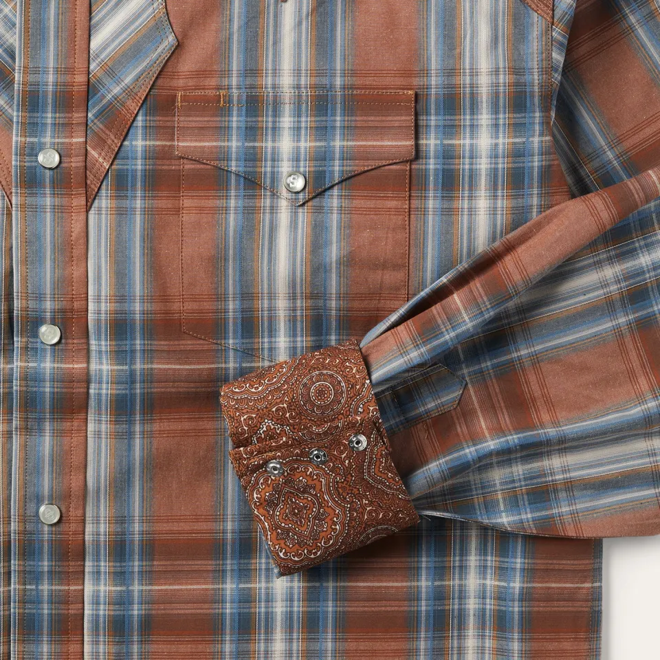Sale Stetson Rustic Plaid Western Shirt Brown