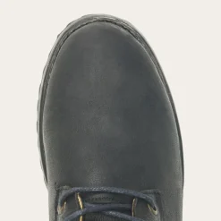 Stetson Sam Lace Up Leather Lug Boots Black