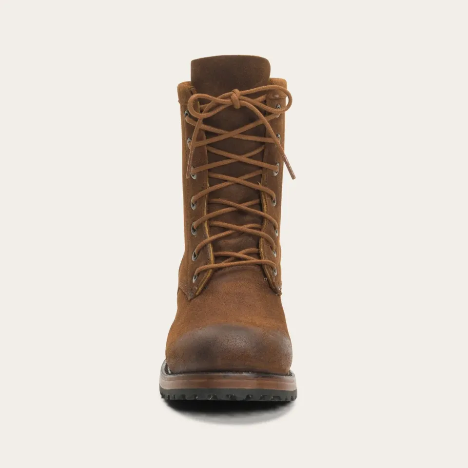 Clearance Stetson Sam Lace Up Oiled Suede Lug Boots Brown