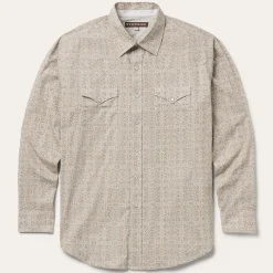 Best Stetson Sand Medallion Print Western Shirt Brown
