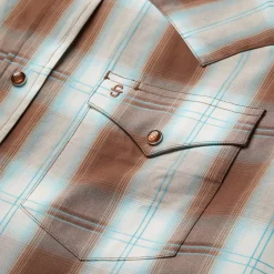 Online Stetson Sand Ombre Plaid Western Shirt Brown
