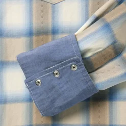 Online Stetson Sand Plaid Dobby Western Shirt Brown
