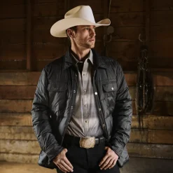 Best Stetson Serape Dobby Twill Western Shirt Brown