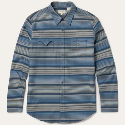 Discount Stetson Serape Stripe Western Shirt Blue