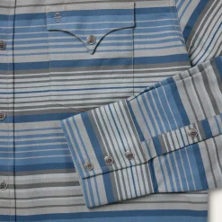 Discount Stetson Serape Stripe Western Shirt Blue