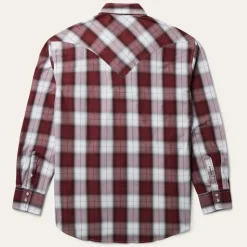 Sale Stetson Shadow Plaid Western Shirt Wine
