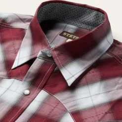 Sale Stetson Shadow Plaid Western Shirt Wine