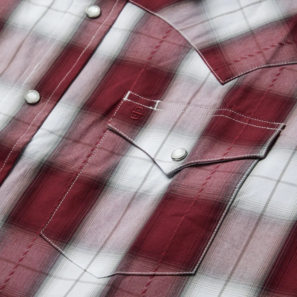 Sale Stetson Shadow Plaid Western Shirt Wine