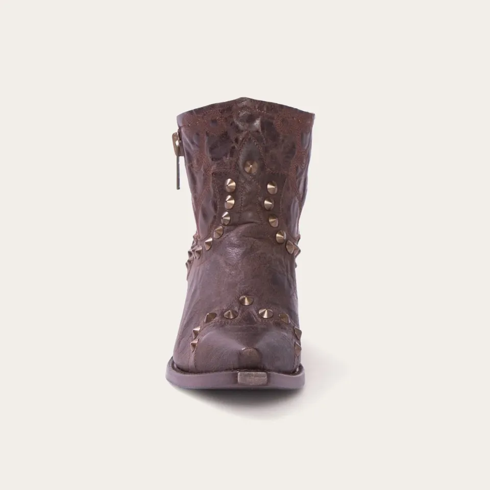New Stetson Shelby Sierra Studded Cowboy Boot Brown